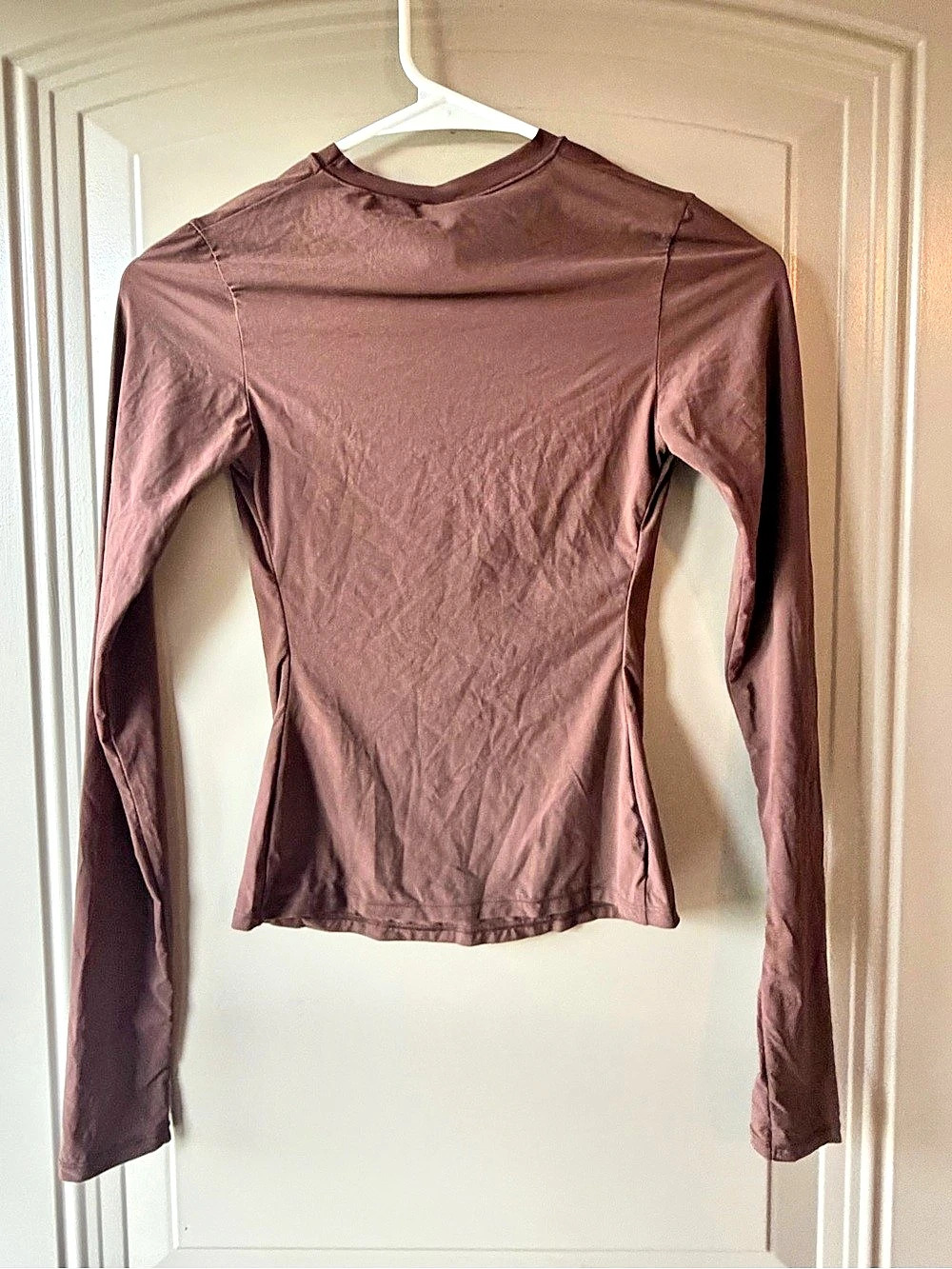 SKIMS Fits Everybody Long Sleeve Shirt Cocoa XS NWT - Picture 7 of 9